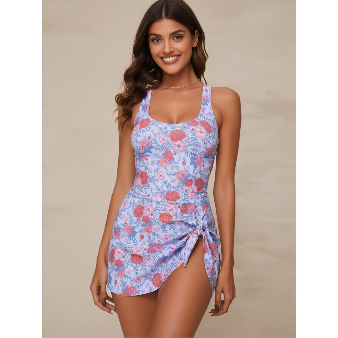 Casual One-Piece Swimsuit – High Elasticity Print Swimwear