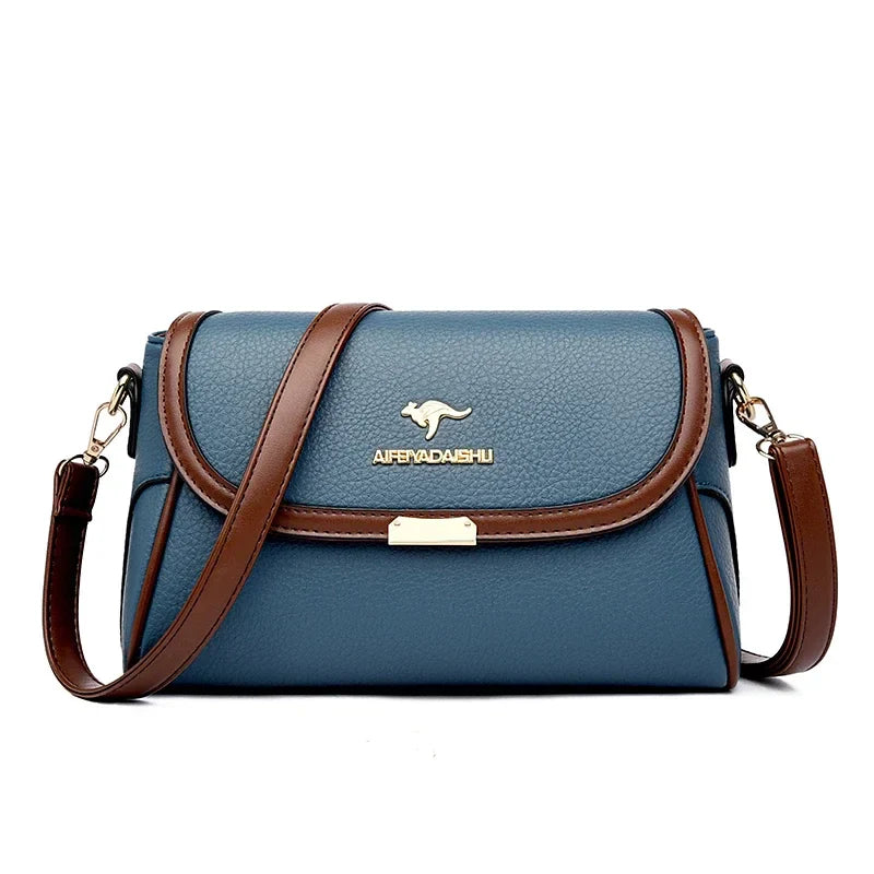 Solid Color High-Quality Leather Small Shoulder Bags (Sac à Main)