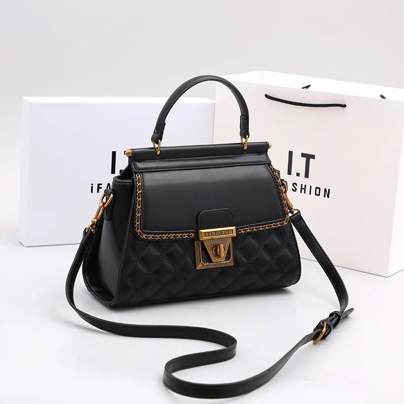 High-End Light Luxury Diamond Grid Small Square bag