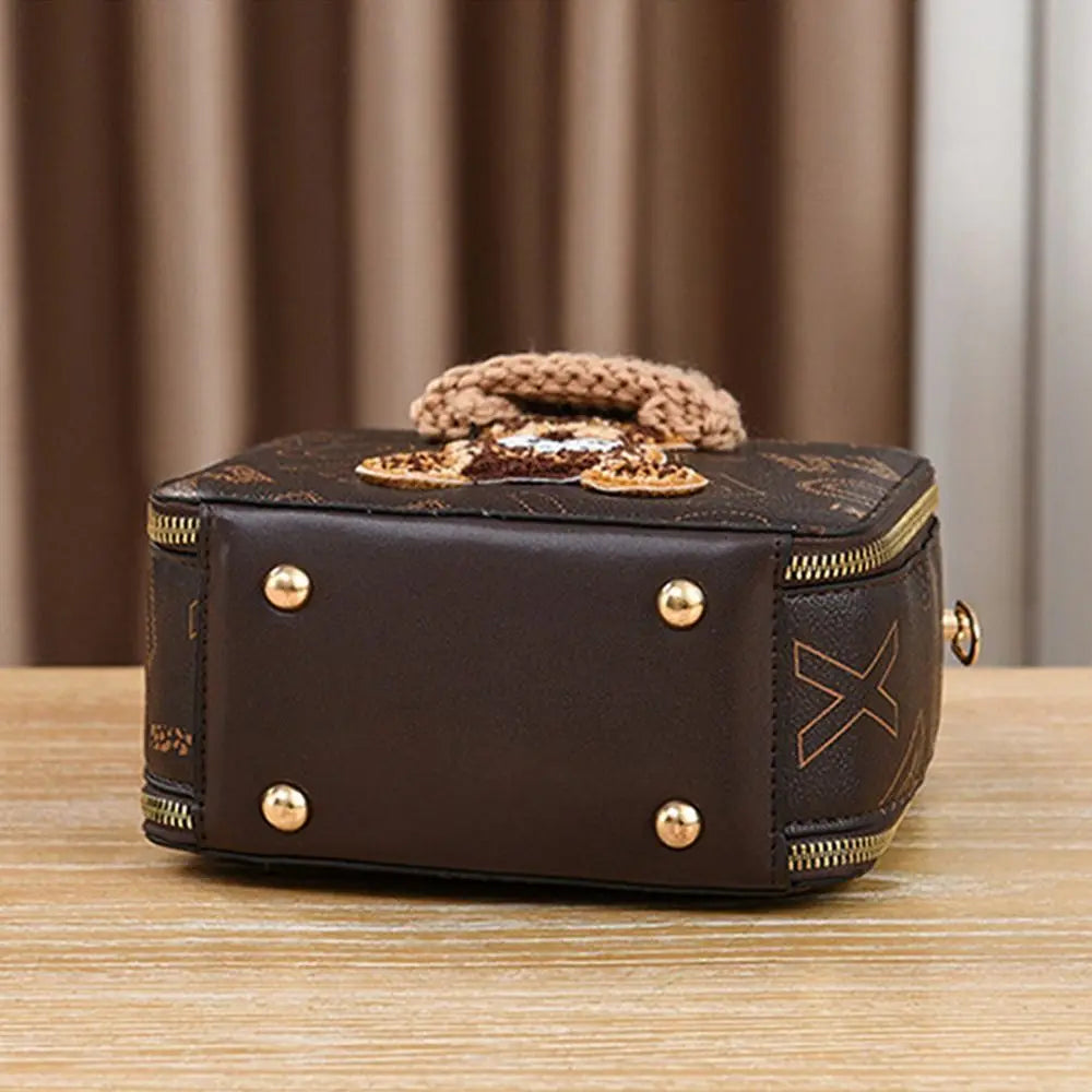 Leather Cartoon Bear Crossbody Bag & Messenger Bag