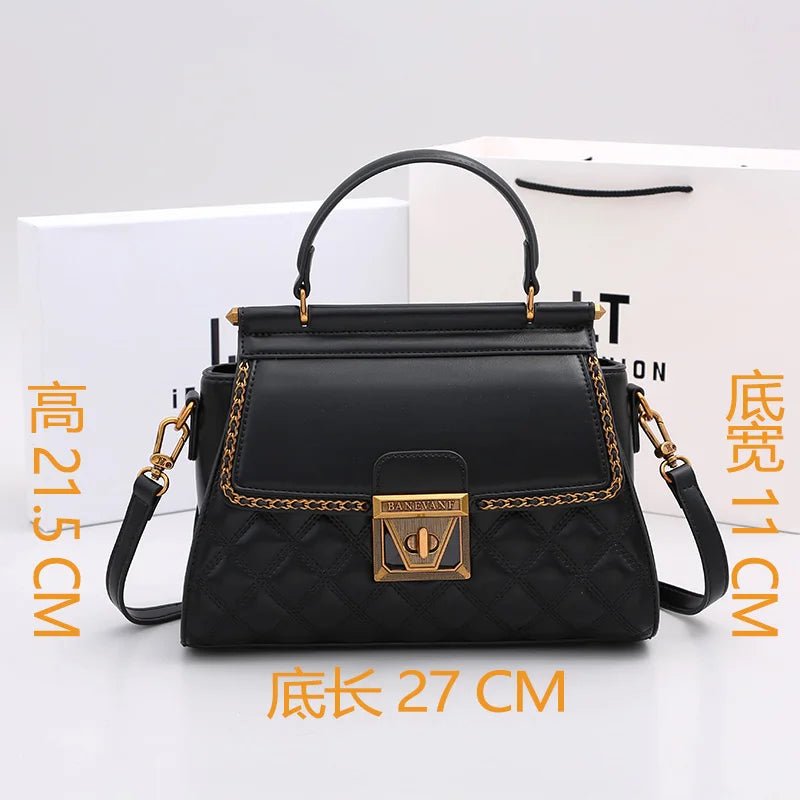 High-End Light Luxury Diamond Grid Small Square bag