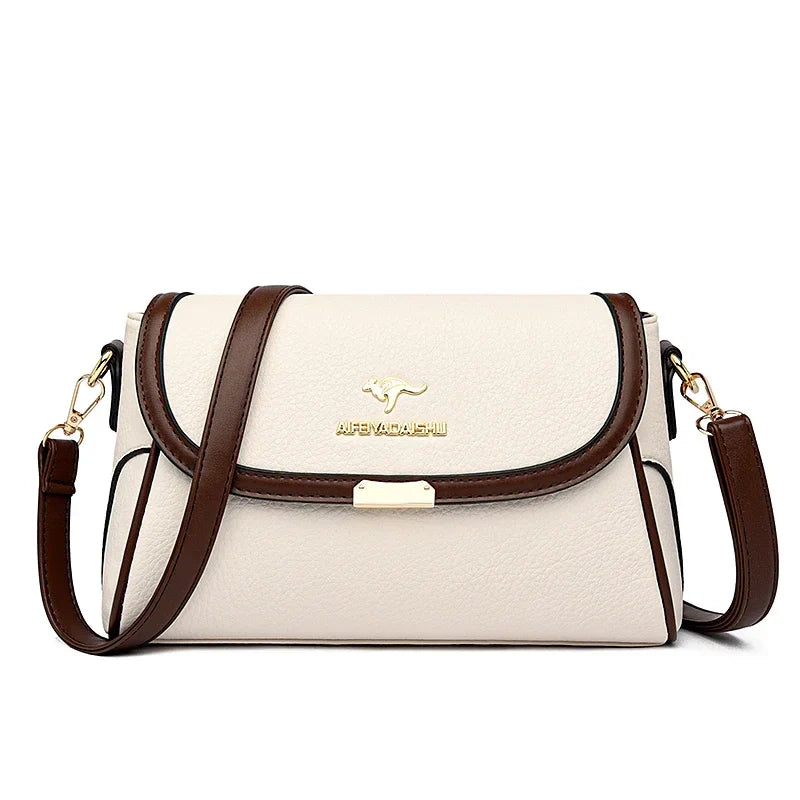 Solid Color High-Quality Leather Small Shoulder Bags (Sac à Main)