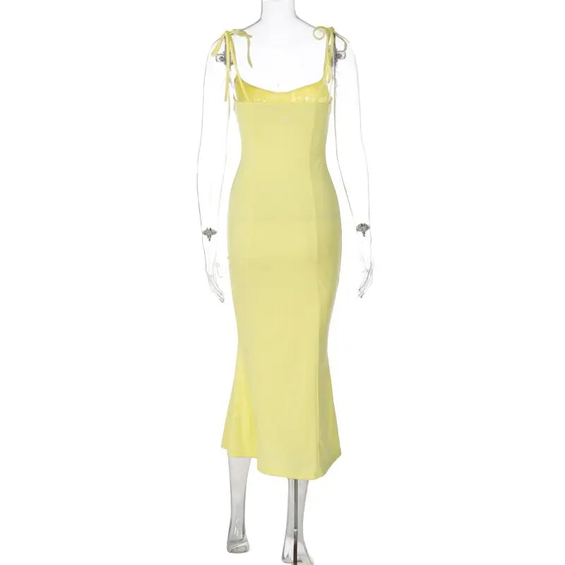 Folds Sleeveless Slips Bandage Solid Maxi Prom Dress Sexy Bodycon Summer nowadaysfashion