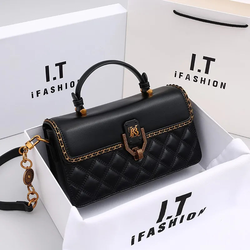 High-end Diamond Grid Handbag