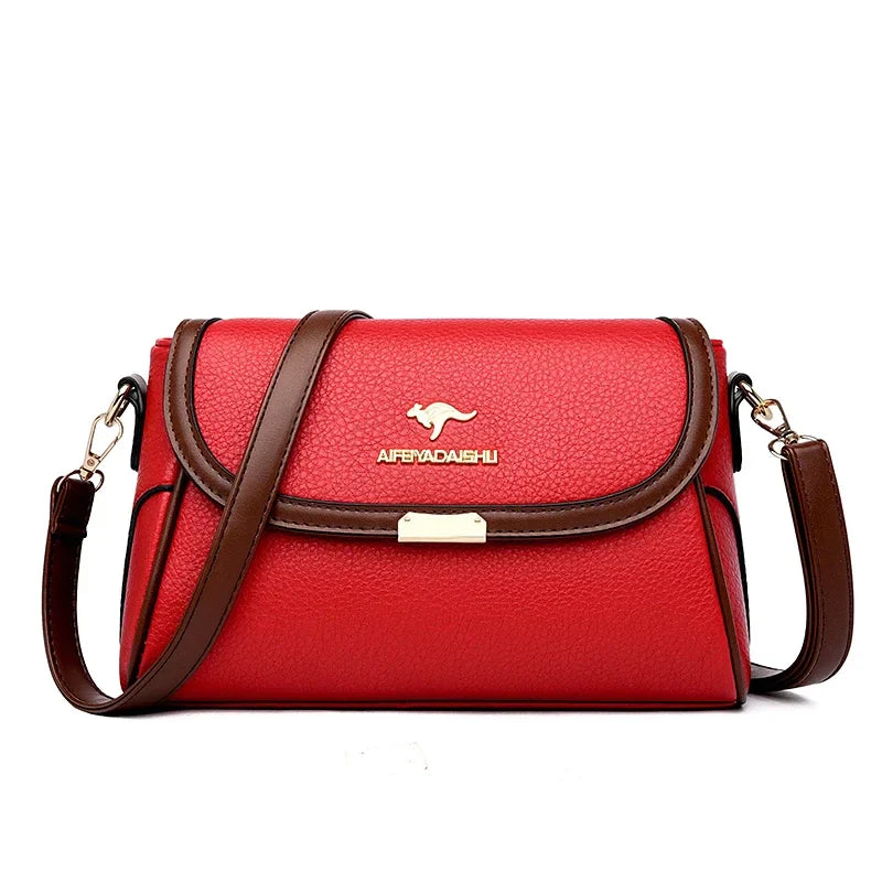Solid Color High-Quality Leather Small Shoulder Bags (Sac à Main)