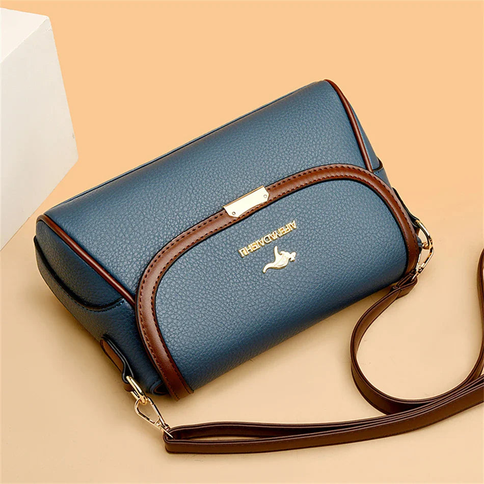 Solid Color High-Quality Leather Small Shoulder Bags (Sac à Main)