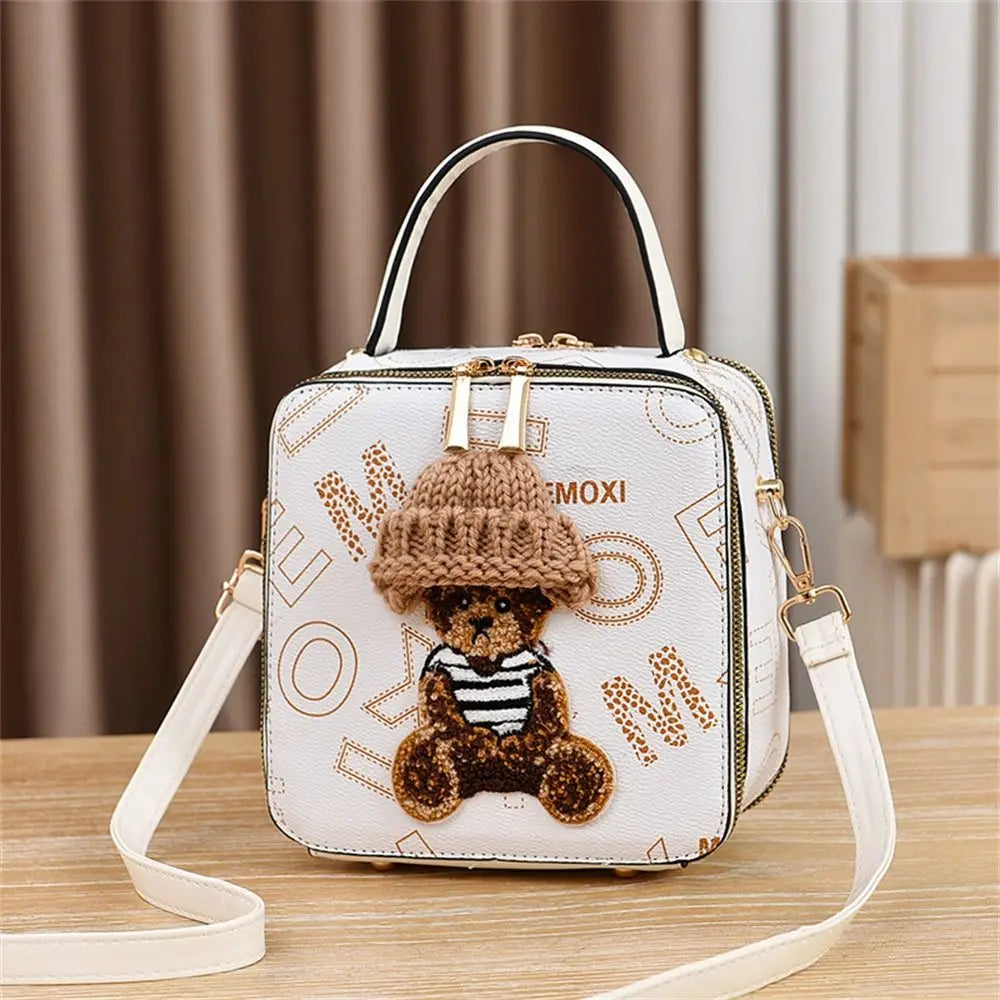 Leather Cartoon Bear Crossbody Bag & Messenger Bag