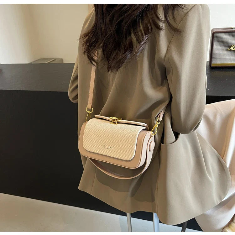 Trendy Classic Leather Commuter Shoulder Bag & Short Handle Handbags