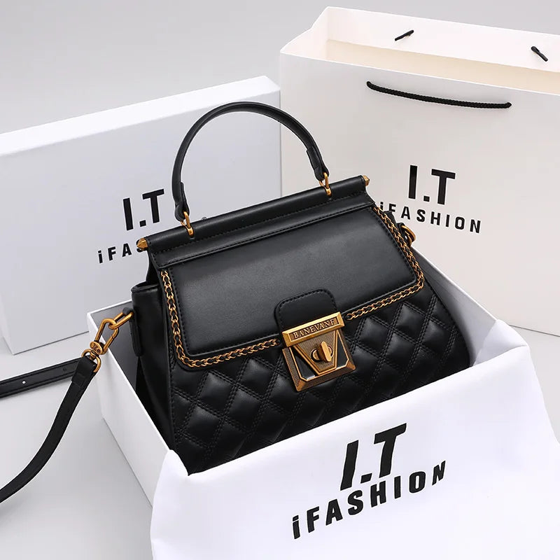 High-End Light Luxury Diamond Grid Small Square bag