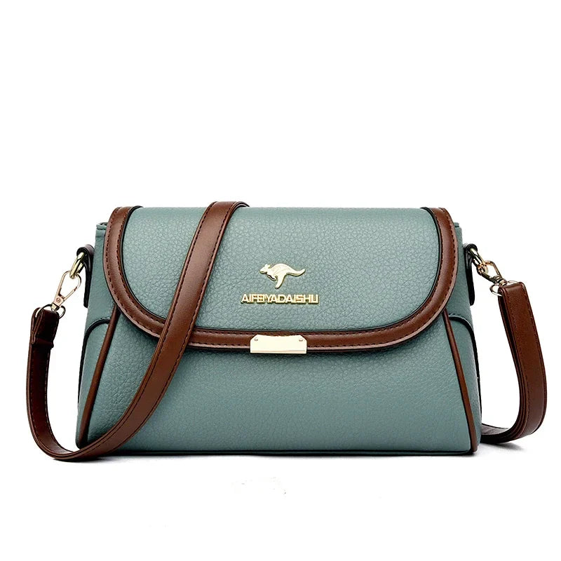 Solid Color High-Quality Leather Small Shoulder Bags (Sac à Main)