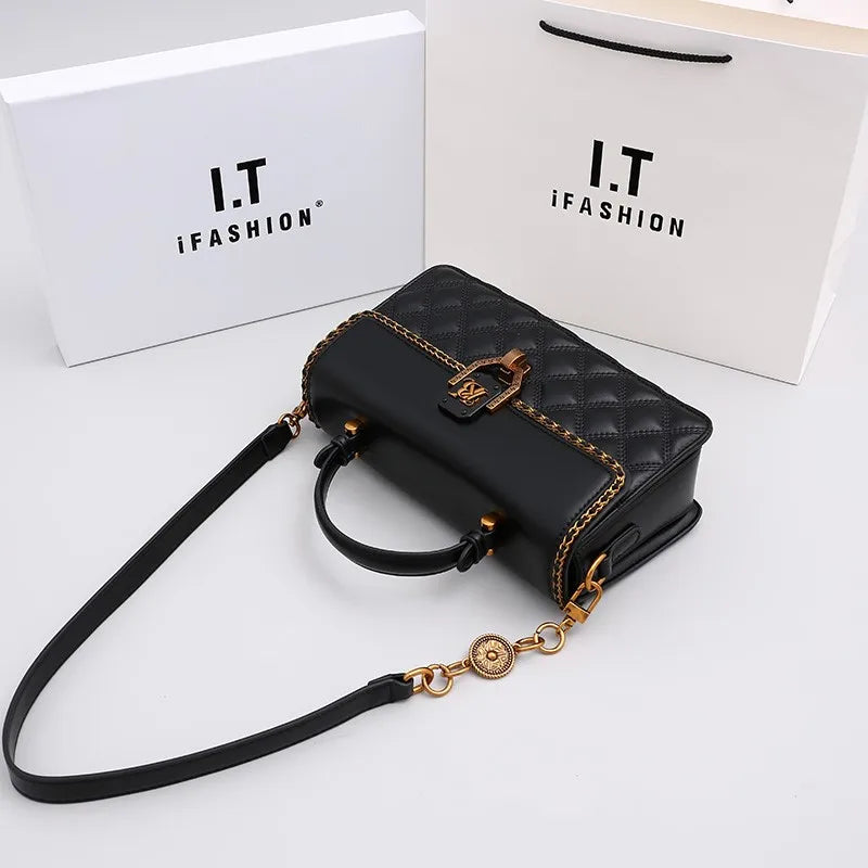 High-end Diamond Grid Handbag
