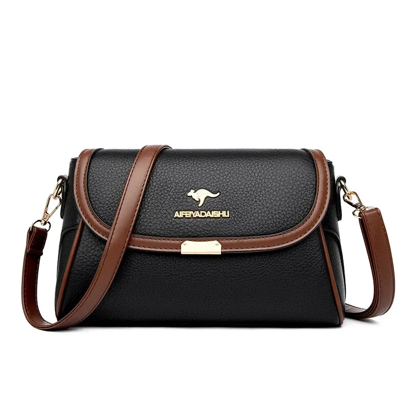 Solid Color High-Quality Leather Small Shoulder Bags (Sac à Main)